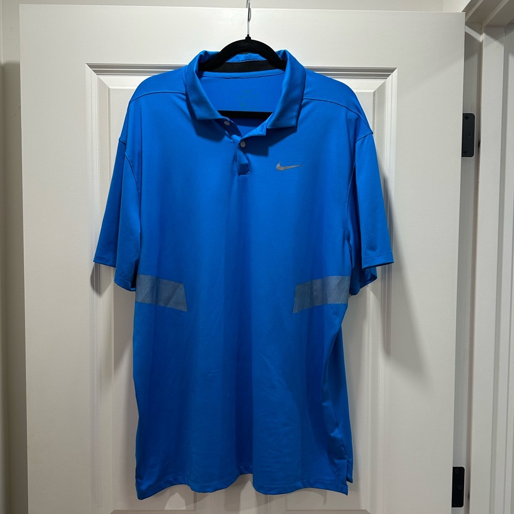 EUC Nike Dri-FIT Reflective Vapor Golf Polo, Photo Blue, Size XL